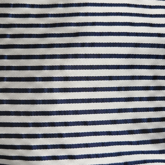 NWOT Banana Republic Preppy Navy and Metallic Silver Stripe Shift Dress Size 12 - Picture 4 of 16